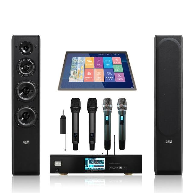 【金將科技】KKPAD18.5+GMA9+GM298+J108(點歌機+擴大機組+無線麥克風+喇叭)(贈一年免費雲端歡唱)