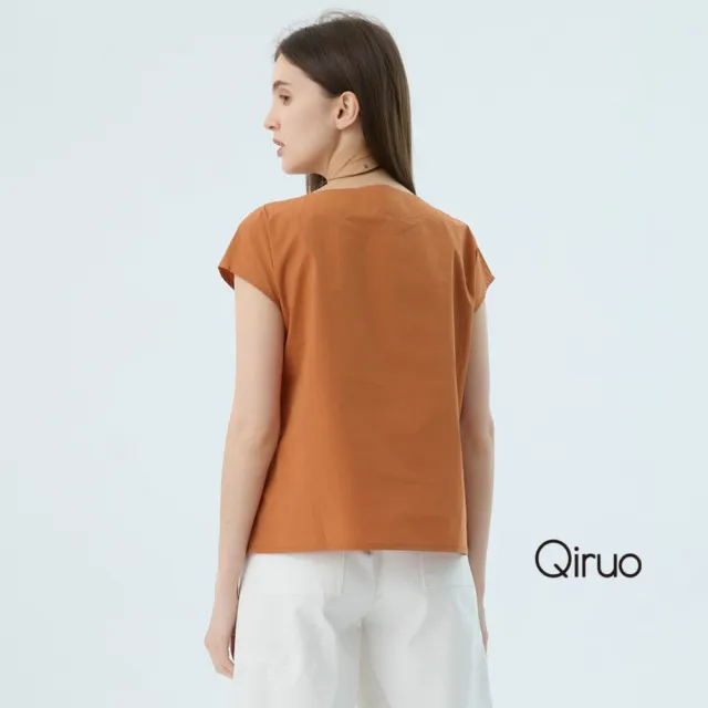 【Qiruo 奇若名品】春夏專櫃精品橘色短袖上衣3096A  棉質女裝