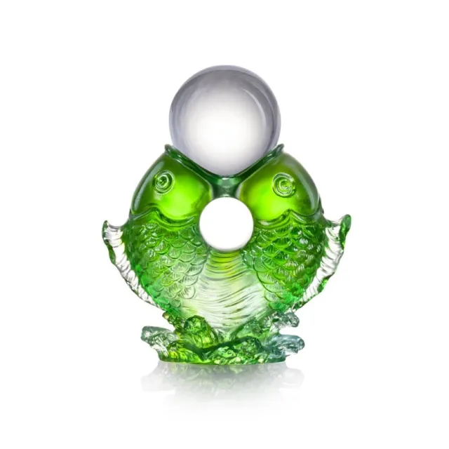 【琉璃工房】雙魚轉如意 入厝禮生日禮物(畢業/禮品/典藏/水晶/琉璃/祝福)