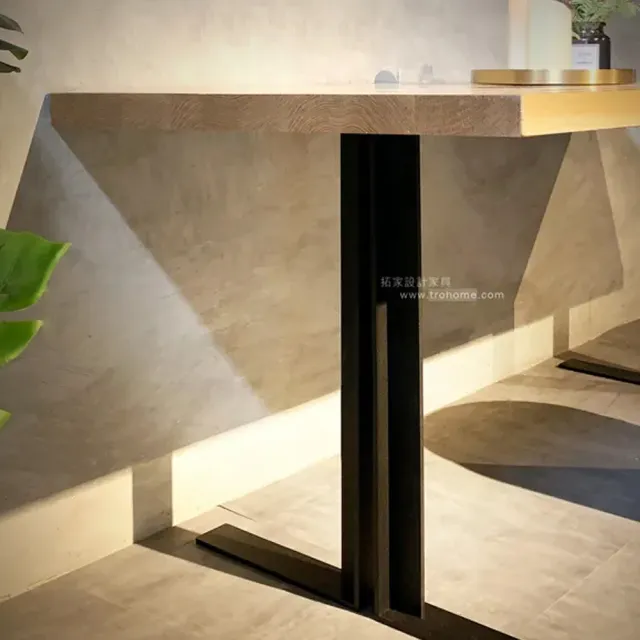 【Trohome 拓家設計家具】可訂製 匠心 實心扁鐵腳餐桌/工作桌150cm