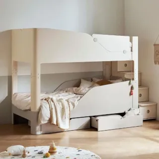 【iloom 怡倫家居】TINKLE-POP 雙層床架組-階梯櫃型(床架 單人床架 雙人床架 收納床架 雙人收納床架)