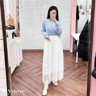 【my stere 我的時尚秘境】雙11 唯美浪漫蕾絲長裙 全蕾絲 蕾絲裙 A字裙 甜美長裙 氣質長裙