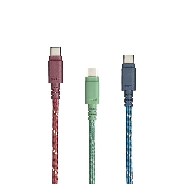 【moshi】Integra 強韌系列 USB-C to USB-C (240W/480Mbps) 充電/傳輸編織線-薄型插頭 (2.0m)