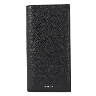 【BALLY】YORK 簡約燙印LOGO荔枝牛皮8卡零錢長夾(黑)