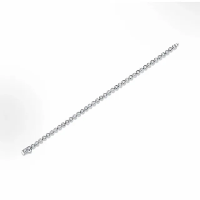 【鉅曜】925銀 2克拉5分鑽 泡泡款鑽石手鍊 寬3.1mm (培育鑽石 手鏈)