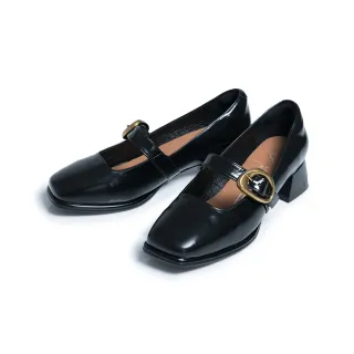 【FAIR LADY】NG出清品_小時光 復古摩登粗跟瑪莉珍鞋(霧黑/5J2987 女鞋)