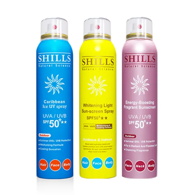 【SHILLS 舒兒絲】很耐曬超清爽美白防曬冰鎮噴霧SPF50+★★★★★3入組(防曬噴霧/涼感降溫)