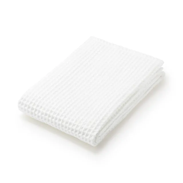 【MUJI 無印良品】鬆餅紋浴巾(柔白/綠色/墨灰)