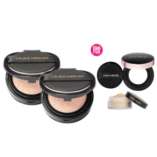 【LAURA MERCIER 蘿拉蜜思】冠軍氣墊雙蕊超值組(冠軍氣墊蕊芯x2+煥顏雙色氣墊殼x1)