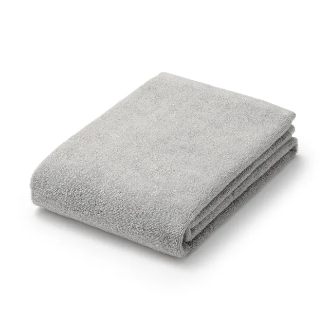 【MUJI 無印良品】棉圈絨雙線織小浴巾/可吊掛(灰色/柔白/粉米/綠色/墨灰)