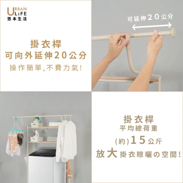 【URBAN LiFE 悠本生活】多功能洗衣機收納架附木板(多功能置物架滾筒式洗衣機置物架馬桶架雙層置物架 )
