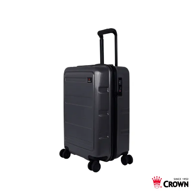 【CROWN 皇冠】21吋 拉鍊拉桿箱 行李箱 旅行箱(霧面/超輕量)