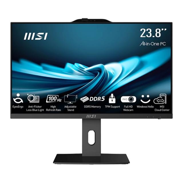 【MSI 微星】i5特仕液晶電腦(PRO AP242P 14M-619TW/i5-14400/8G/512G SSD/Win11/黑色)