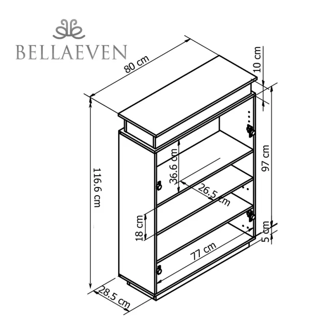【BELLAEVEN】透氣黑色鐵網 書櫃 工業復古風 胡桃木金屬網門置物櫃 質感玄關收納櫃 隱密收納 玄關櫃