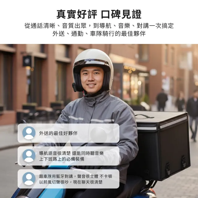 【grantclassic】我聽你講 RideTune C600 安全帽藍牙耳機(音樂共享 外送首選 官方品牌館)