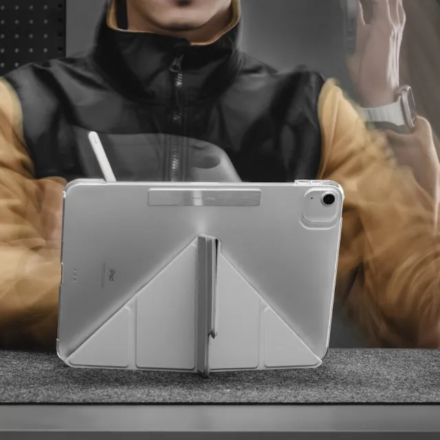 【MAGEASY】iPad Pro/Air 11吋 FACET 全方位支架透明背蓋保護套(支援最新2026 iPad Air 11吋 (M4))