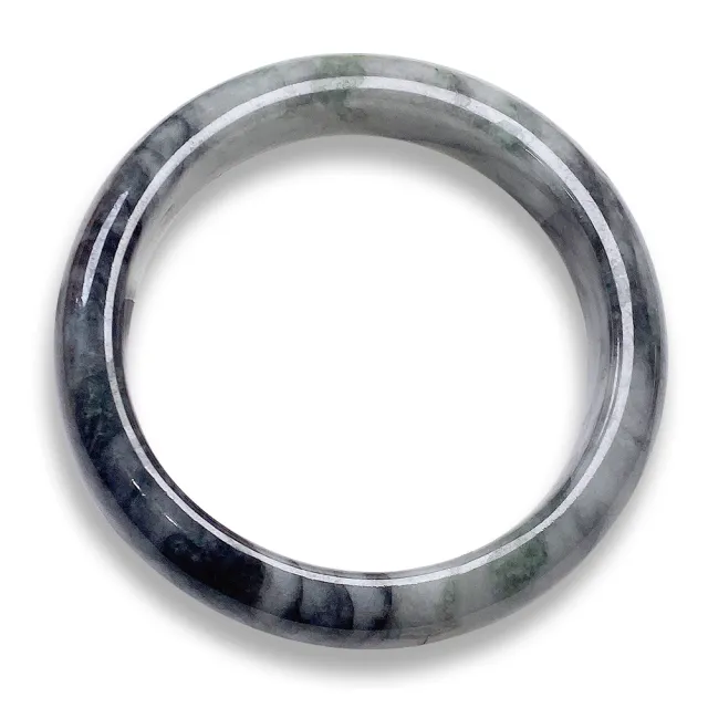 【玉我翡翠】水墨綠烏雞手鐲 平安鐲 手圍17.8mm M9632  緬甸A貨翡翠(精美包裝禮盒出貨/天然A貨翡翠)