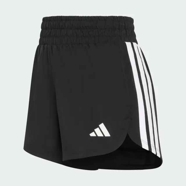 【adidas 愛迪達】Pacer High W 女 短褲 運動短褲 休閒短褲 黑 跑步 健身(KD7318)