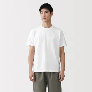 【MUJI 無印良品】男水洗天竺圓領短袖T恤(白色/灰色/黑色/煙燻綠/暗藍/煙燻藍)