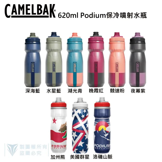 【CAMELBAK】620ml Podium Chill 保冷噴射水瓶(Camelbak / 雙倍保冷 / 自行車水壺)