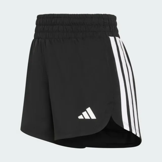 【adidas 愛迪達】運動 休閒 短褲 短袖 女褲 PACER HIGH W (KD7318)