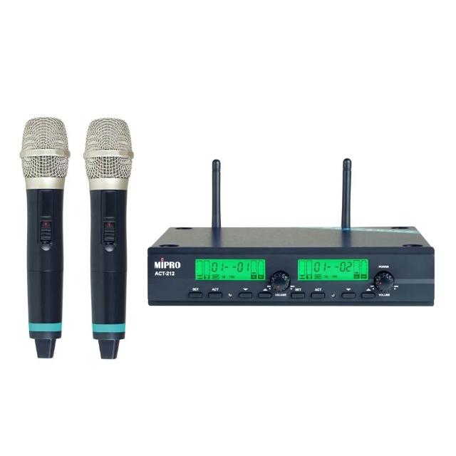 【MIPRO】ACT-212 配ACT-22H 手握式無線麥克風(UHF類比雙頻道無線麥克風 嘉強公司貨保固一年)