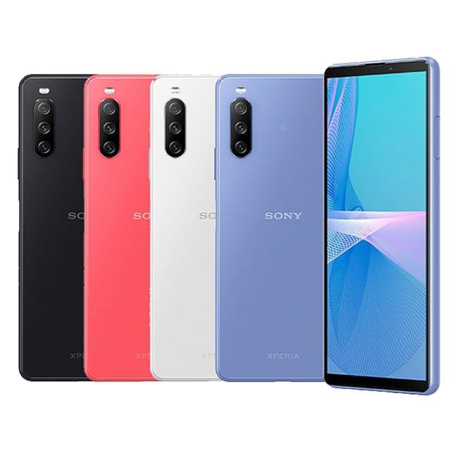 SONY 索尼 Xperia 10 III 屬於 Xperia 10 系列，搭載高通 600 系列處理器，6GB 記憶體與 128GB 儲存空間，5.5~6 吋全螢幕尺寸，後置 1001~1500 萬畫素相機支援廣角、夜拍與美拍美顏功能，前置相機同樣出色。電池容量 3501~6000mAh 支援快充，生活防水設計，SIM 卡槽支援 5G+4G，顏色選擇黑色、白色、藍色、粉紅色，2021 年 4~6 月上市。配件包含手機、充電線與取卡針，供應商保固 180 天。適合追求高效能與多功能 5G 手機的使用者。