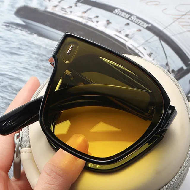 【Seoul Show 首爾秀】2入 全折疊式太陽眼鏡抗UV400外掛套鏡墨鏡(男女款)