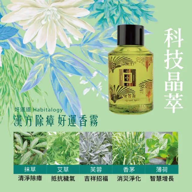 【好運道】湯鎮瑋-五寶草開運香霧補充瓶60ml-4入(中元普渡 平安除障 好運招財 艾草 抹草)