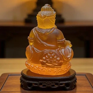 【MoonDy】擺件 佛像擺件 桌面擺設 居家擺件 車用擺件 琉璃佛像擺件 黃財神 藥師佛 招財小物 風水擺件