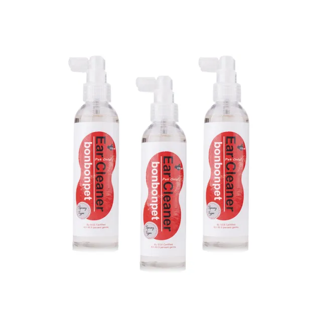 【bonbonpet 蹦蹦跳】兩段式植萃潔耳噴霧170ml x3瓶 (台灣製/內耳.外耳清潔/親水性不黏膩/犬貓適用)
