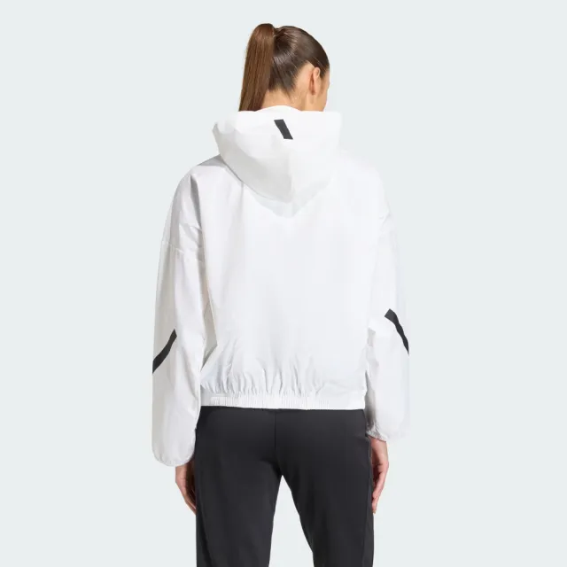 【adidas 愛迪達】外套 女 運動連帽外套 抗UV 亞規 W Z.N.E. WV TT 白 KD8474