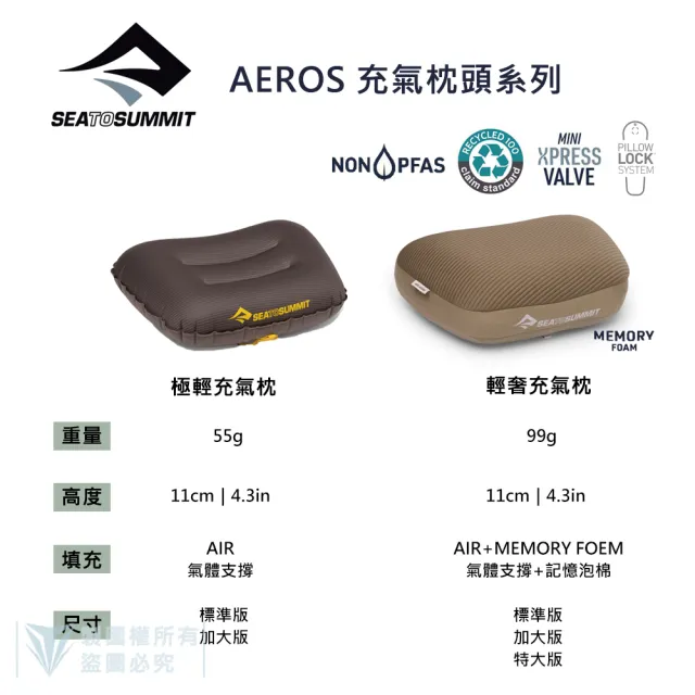 【SEA TO SUMMIT】Aeros 輕奢充氣枕 - 特大版 (SEA TO SUMMIT/登山/露營/充氣枕/輕量)