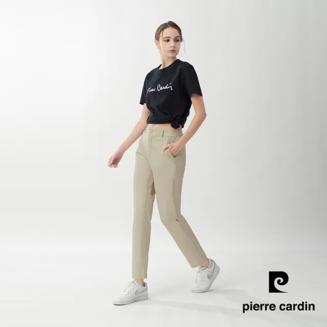 【pierre cardin 皮爾卡登】網路獨家 女款 透氣速乾休閒長褲-淺卡其色(8267881-82)