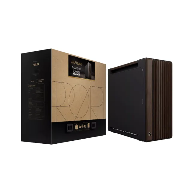 【ASUS 華碩】ProArt PA602 胡桃木金屬版 現代黑 電腦機殼 (PA602-WALNUT-WOOD-METAL)