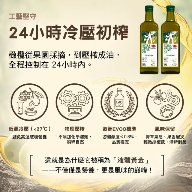 【Colossus】西班牙特級冷壓初榨橄欖油1000mlx3入(保留最高營養價值)_新客