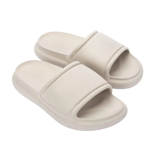 【Melissa】極簡素色寬帶拖鞋(米色)