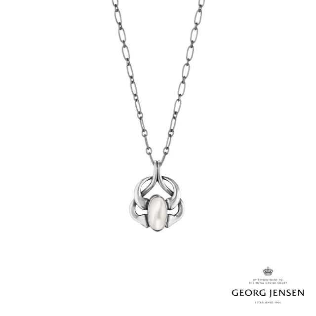 【Georg Jensen 喬治傑生】2006 Heritage 吊墜項鍊 - 線上獨賣款 (氧化純銀 白色珍珠母貝)