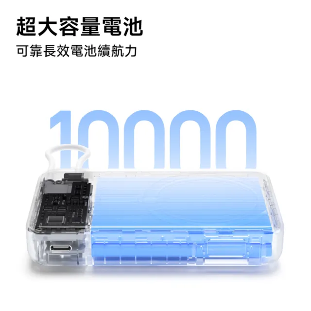 【小米】官方旗艦館 Xiaomi 磁吸支架行動電源 10000 7.5W(自帶線/有線充33W/LED電量顯示/可同時充3台設備)