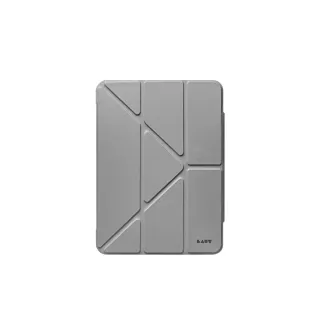 【LAUT 萊德】iPad Air 13吋（2024-2026）透明背板多角度保護殼-灰(適用M2/M3/M4 平板殼)