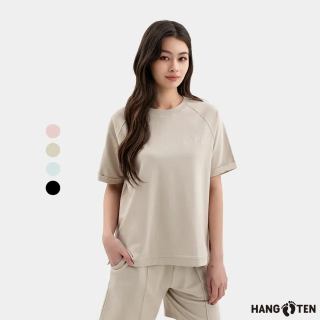 【Hang Ten】女裝-毛圈布繡花短袖T恤(多色選)