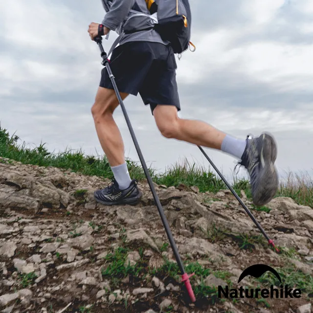 【Naturehike】長風EXT碳纖維五節折疊登山杖 加長款 D010-Z 單支(台灣總代理公司貨)