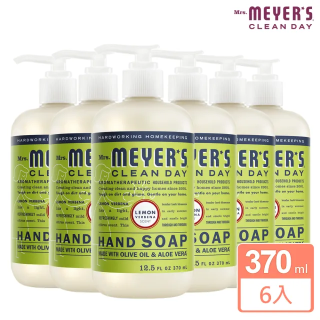 【Mrs.Meyers 梅耶夫人】檸檬馬鞭草香氛洗手乳370mlx6(心靈 紓解壓力 去異味 酸甜)