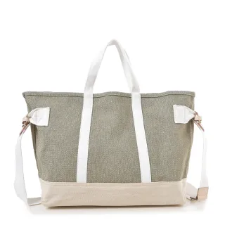 【BOZO 伯樂】進口帆布肩背包搭變色牛皮/真皮Rollitz-B0201-(抹茶綠)