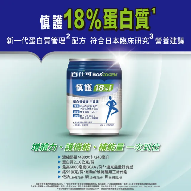 【Boscogen 百仕可】慎護18%蛋白質營養素240mlX24入(低鈉 / 磷鉀管理 / 高熱量 高蛋白)