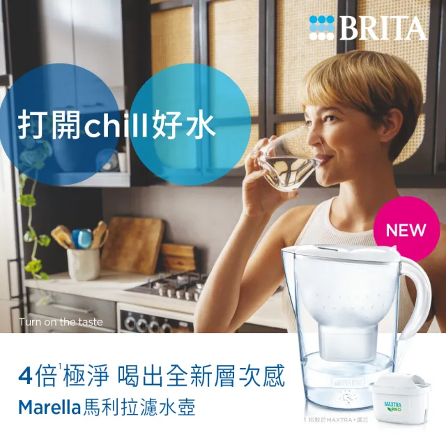【BRITA】官方直營 Marella 3.5L馬利拉濾水壺+MXPRO濾芯兩色選(共1壺1芯)
