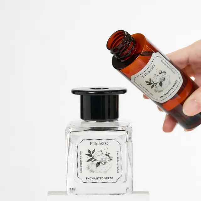 【FikaGO】寵物友善-室內香氛安心組-天然安全成份友善毛孩 (擴香100ml+噴霧100ml+補充100ml)贈擴香枝1組