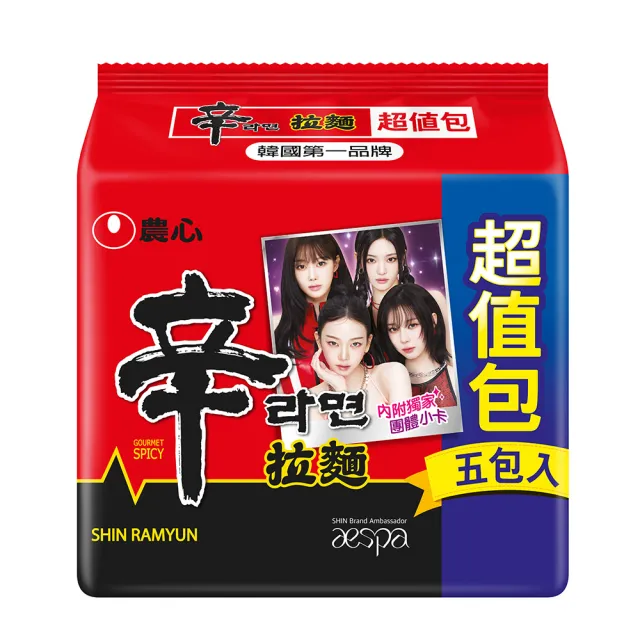 【NONG SHIM 農心】農心 辛拉麵超值包5入(600g)
