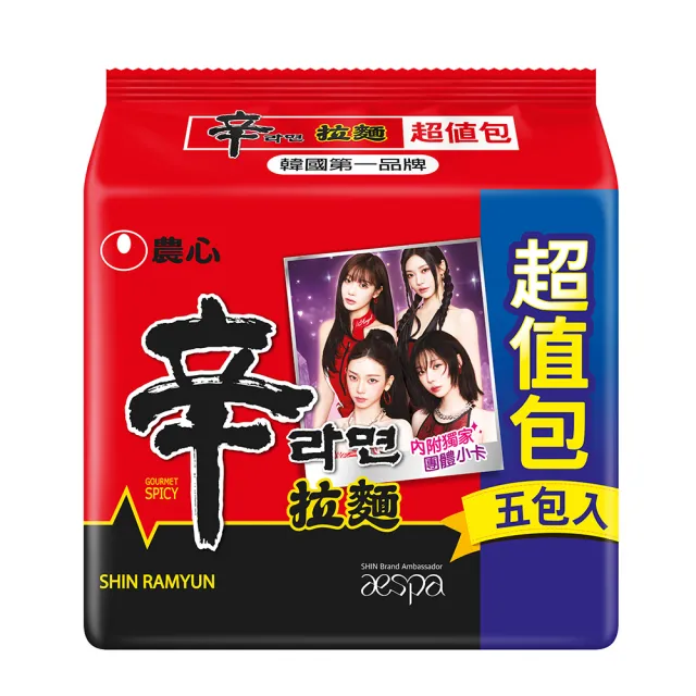 【NONG SHIM 農心】農心 辛拉麵超值包5入(600g)