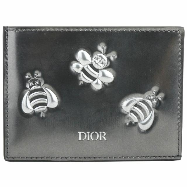 【Dior 迪奧】x KAWS 聯名款蜜蜂壓紋卡片夾-金屬色
